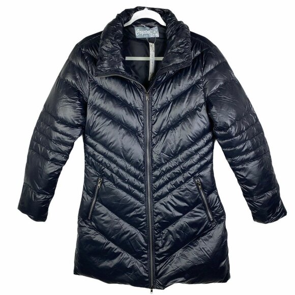 Skea Black Chevy Duck Down Puffer Parka-Length Jacket Coat Women's Small NEW - Picture 8 of 12